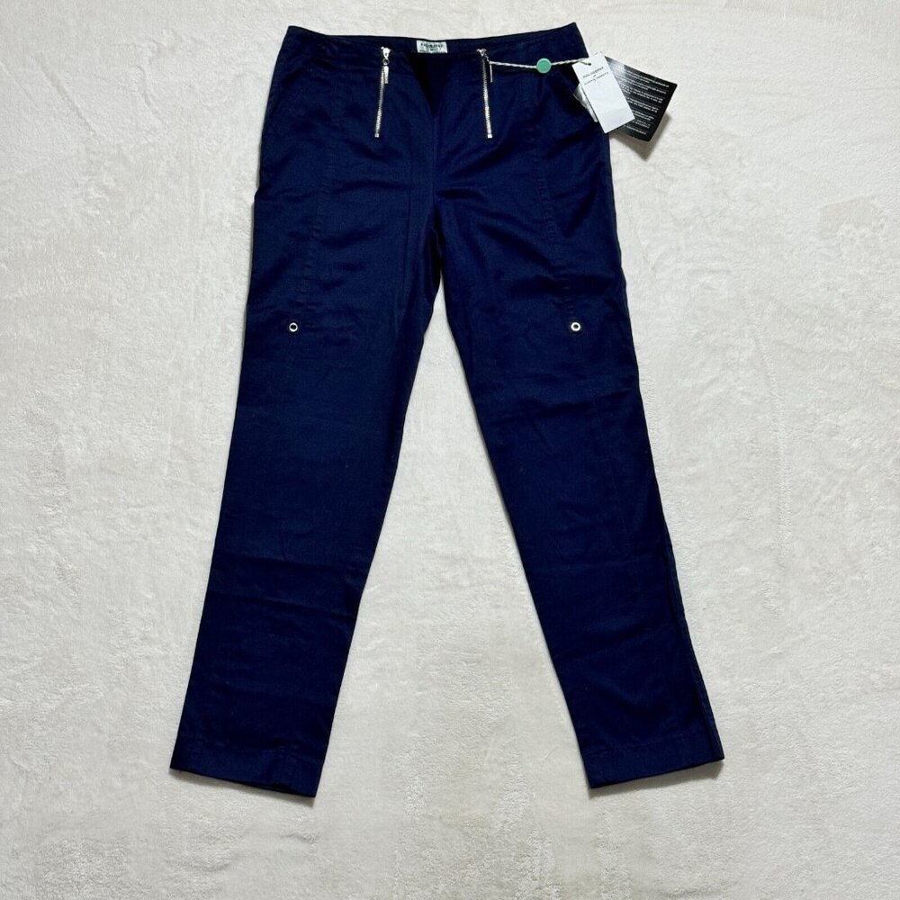(NWT) Philosophy Di Alberta Ferretti Trouser Dress Pants Mid Rise Blue Womens 4